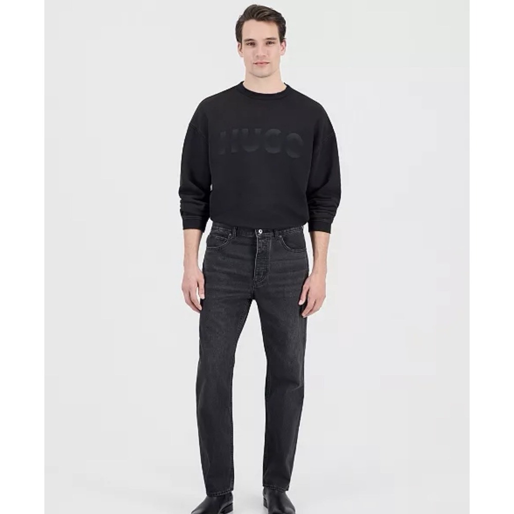 HUGO Boss Jonah Straight Jeans Mens 34x32 Black Washed Denim NWT